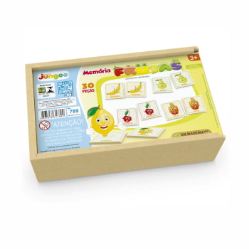 Jogo da Memória Frutas- 30 peças ( Estojo Madeira)