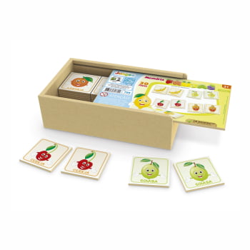 Jogo da Memória Frutas- 30 peças ( Estojo Madeira)