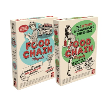 Jogo Food Chain Magnate + Expansão : The Ketchup Mechanism & Other Ideas + Sleeves grátis
