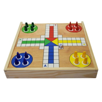 Jogo 3 em 1-  Damas, Ludo, Trilha - Pais & Filhos