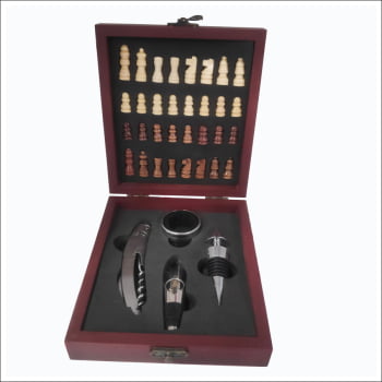 kit Abridor de Vinho + Jogo de Xadrez