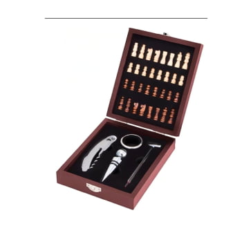 kit Abridor de Vinho + Jogo de Xadrez