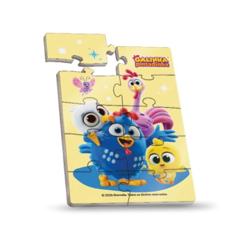 Mini Quebra-cabeça Galinha Pintadinha de Madeira - 10 Peças - Caixa com 6 Peças 