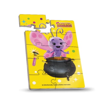 Mini Quebra-cabeça Galinha Pintadinha de Madeira - 10 Peças - Caixa com 6 Peças 