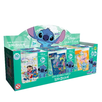 Mini Quebra-cabeça Lillo & Stitch de Madeira - 10 Peças - Caixa com 6 Peças