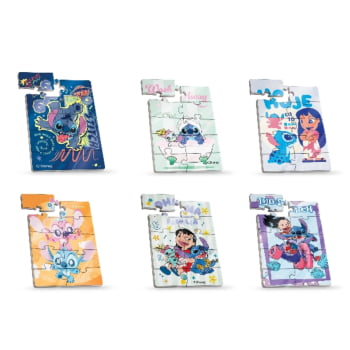 Mini Quebra-cabeça Lillo & Stitch de Madeira - 10 Peças - Caixa com 6 Peças