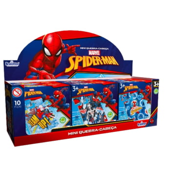 Mini Quebra-cabeça Spider Man de Madeira - 10 Peças - Caixa com 6 Peças 