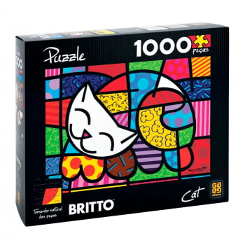Quebra-Cabeça 1000 peças Romero Britto - Cat