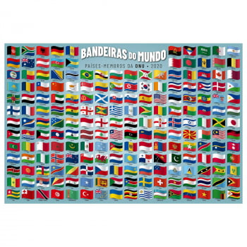 Quebra-Cabeça 200 peças Bandeiras do Mundo