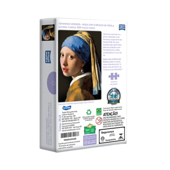 Quebra - Cabeça : Johannes Vermeer - Moça com o Brinco  de Pérola - Nano (500 pçs)