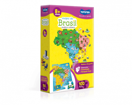 Jogo Quebra Cabeca Puzzle 200 Pecas Mapa do Brasil + 7 Anos na