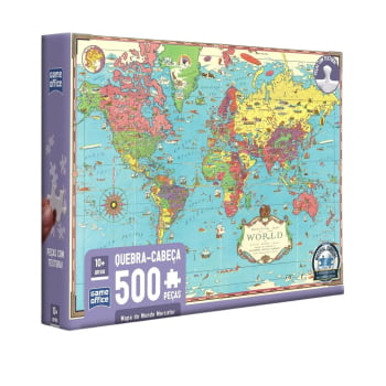 Quebra - Cabeça : Mapa do mundo Mercator (500 pçs)
