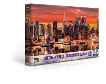 Quebra Cabeça Panorâmico - Skyline de Manhattan 1500 Peças