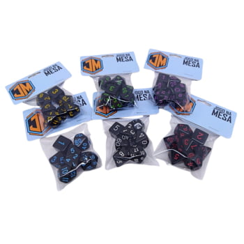 Dados para RPG Linha Black - Conjunto com 7 peças