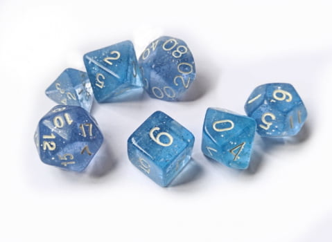 Dados para RPG Linha Glitter - Conjunto com 7 peças