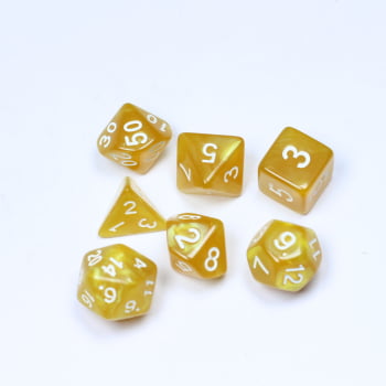 Dados para RPG Linha Marmorizados - Conjunto com 7 peças