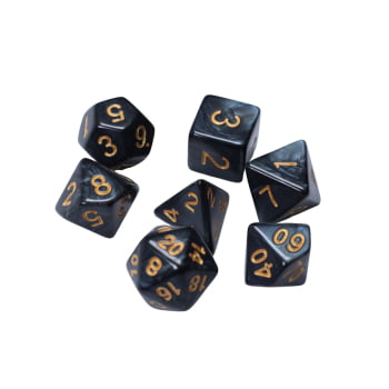 Dados para RPG Linha Marmorizados - Conjunto com 7 peças
