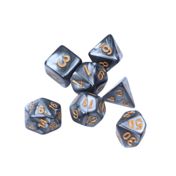 Dados para RPG Linha Marmorizados - Conjunto com 7 peças
