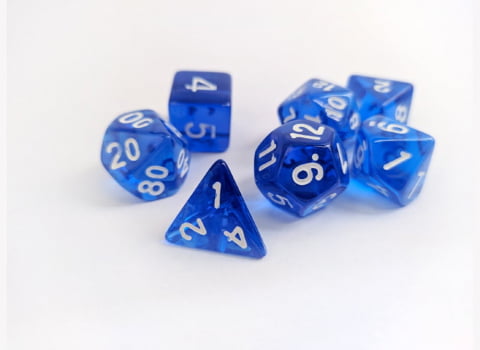 Dados para RPG Translucido - Conjunto com 7 peças