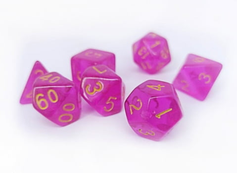 Dados para RPG Translucido - Conjunto com 7 peças