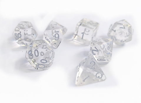 Dados para RPG Translucido - Conjunto com 7 peças