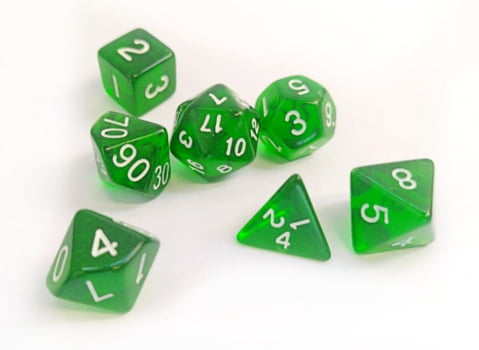 Dados para RPG Translucido - Conjunto com 7 peças