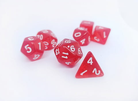 Dados para RPG Translucido - Conjunto com 7 peças