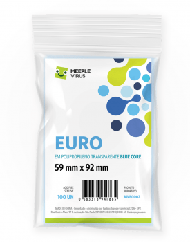 Sleeves Blue Core Euro (59 x 92mm) Meeple Virus