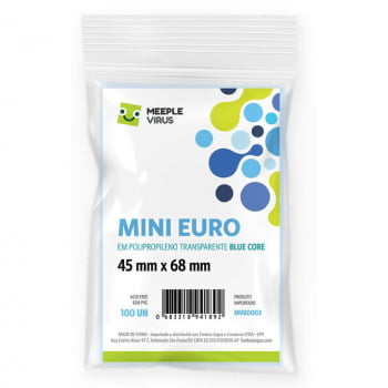 Sleeves Blue Core Mini Euro (45 x 68mm) Meeple Virus